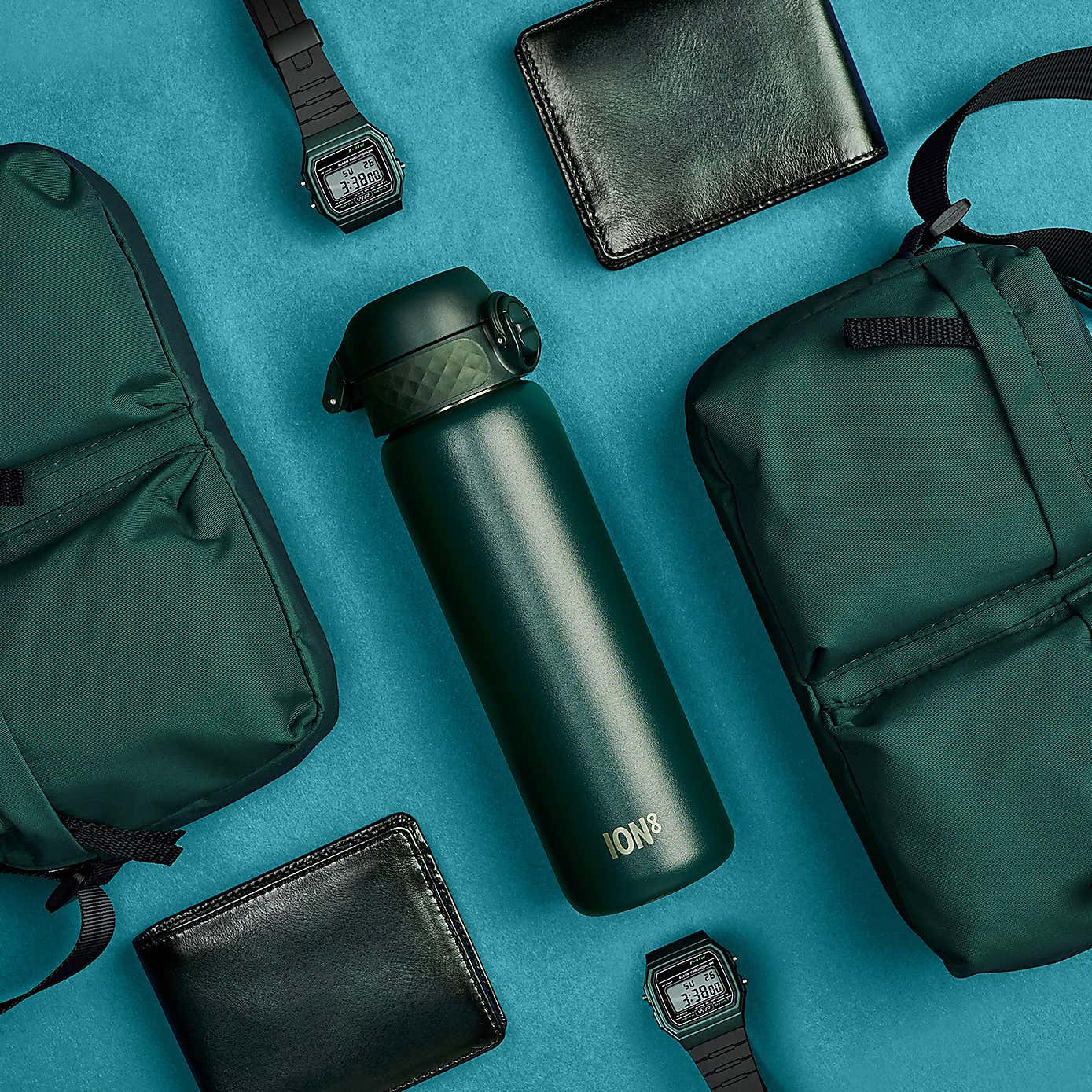 Ion8 Leak Proof Stainless Steel Slim Water Bottle, 600ml