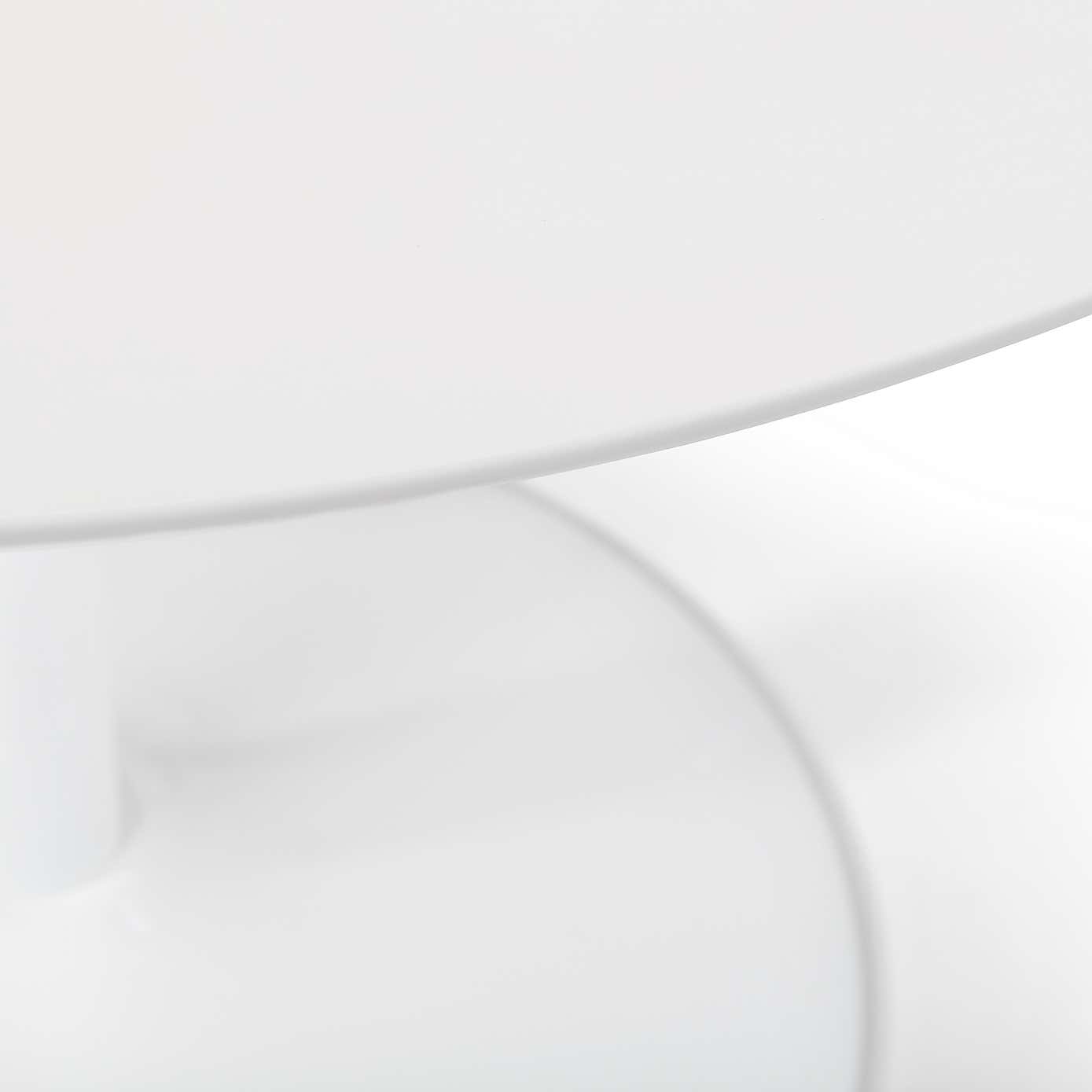 Blanco Round White Pedestal Dining Table with 4 Casa Dining Chairs