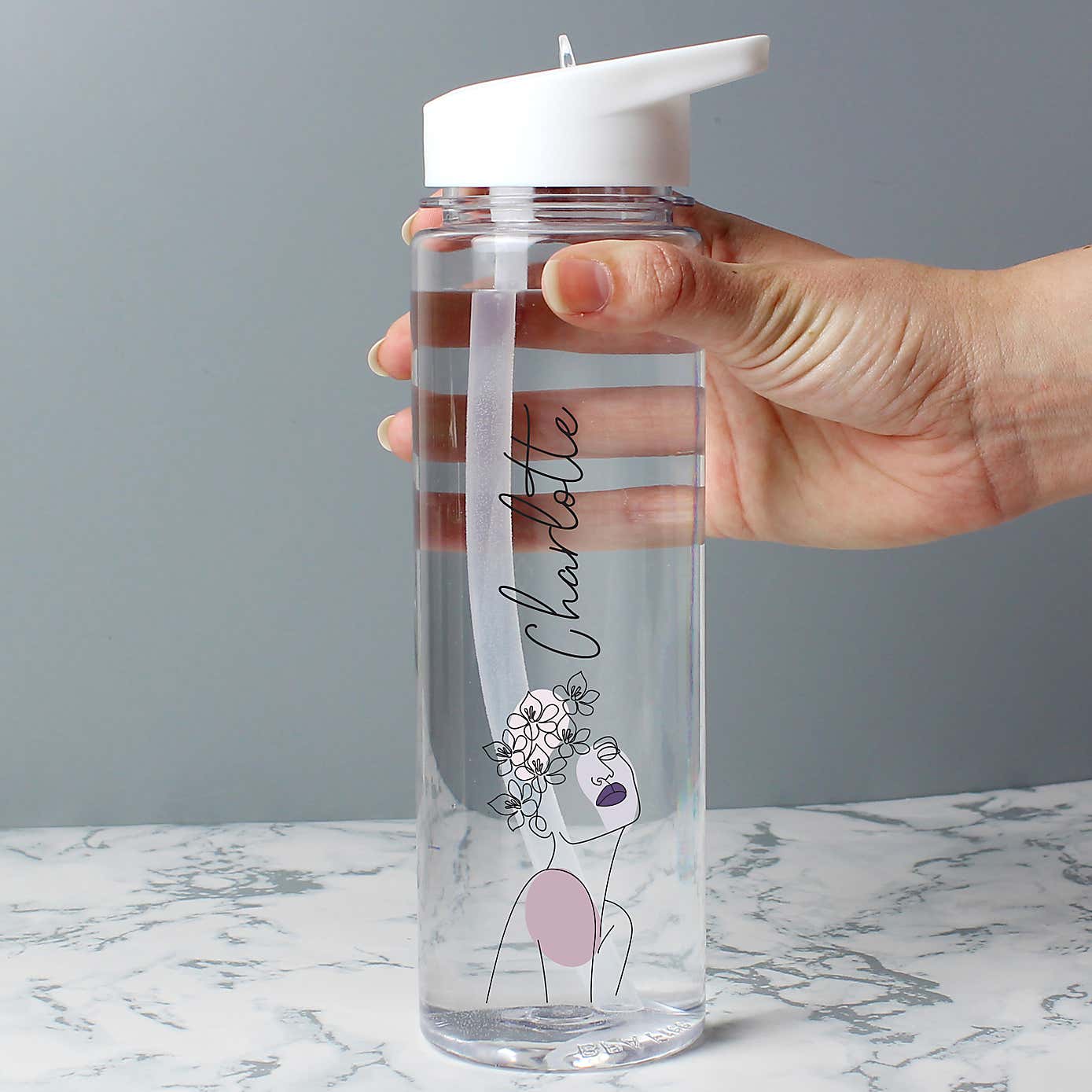 Personalised Natalia Line Art Drinks Bottle