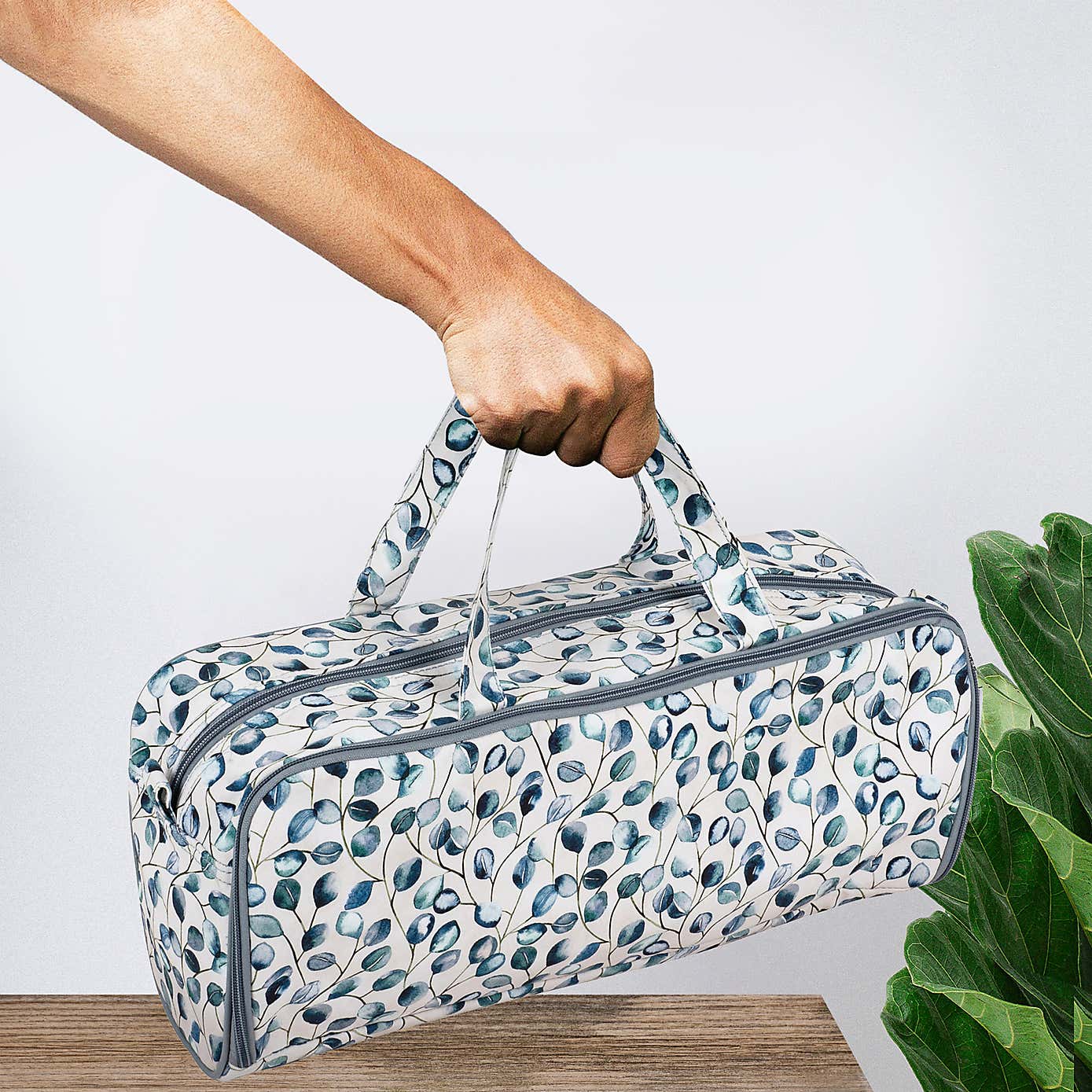 Hobby Gift Botanical Knitting Bag with Pin Case