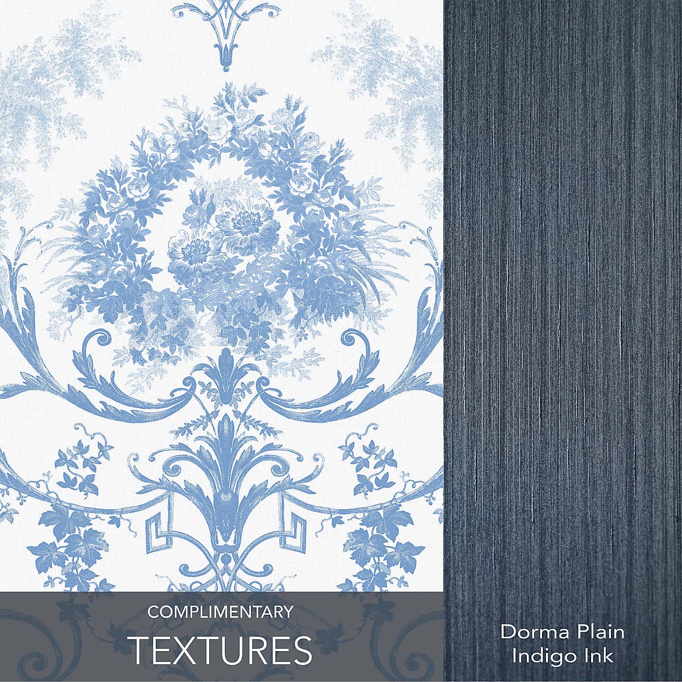 Dorma Blue Toile Wallpaper