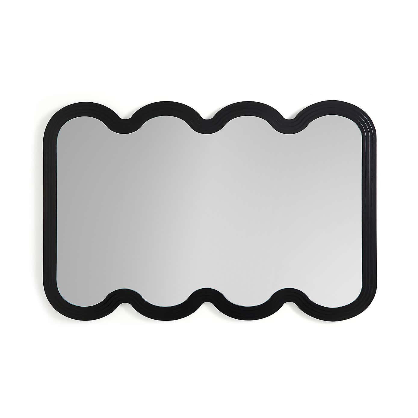 Ribbed Wavy Overmantel Wall Mirror