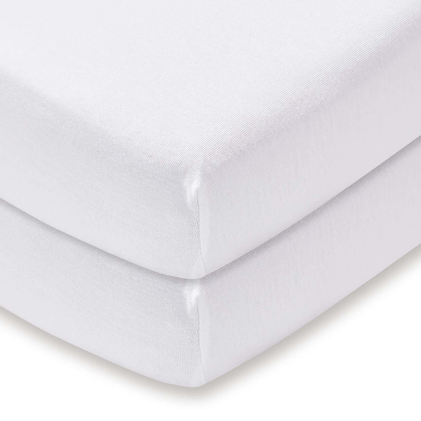 Pack of 2 100% Cotton Jersey Fitted Sheets