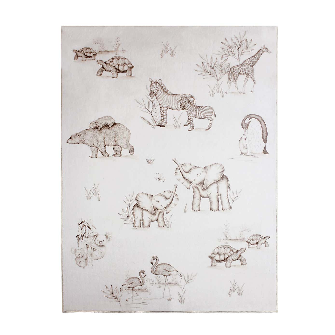 Kids Faux Fur Safari Washable Rug