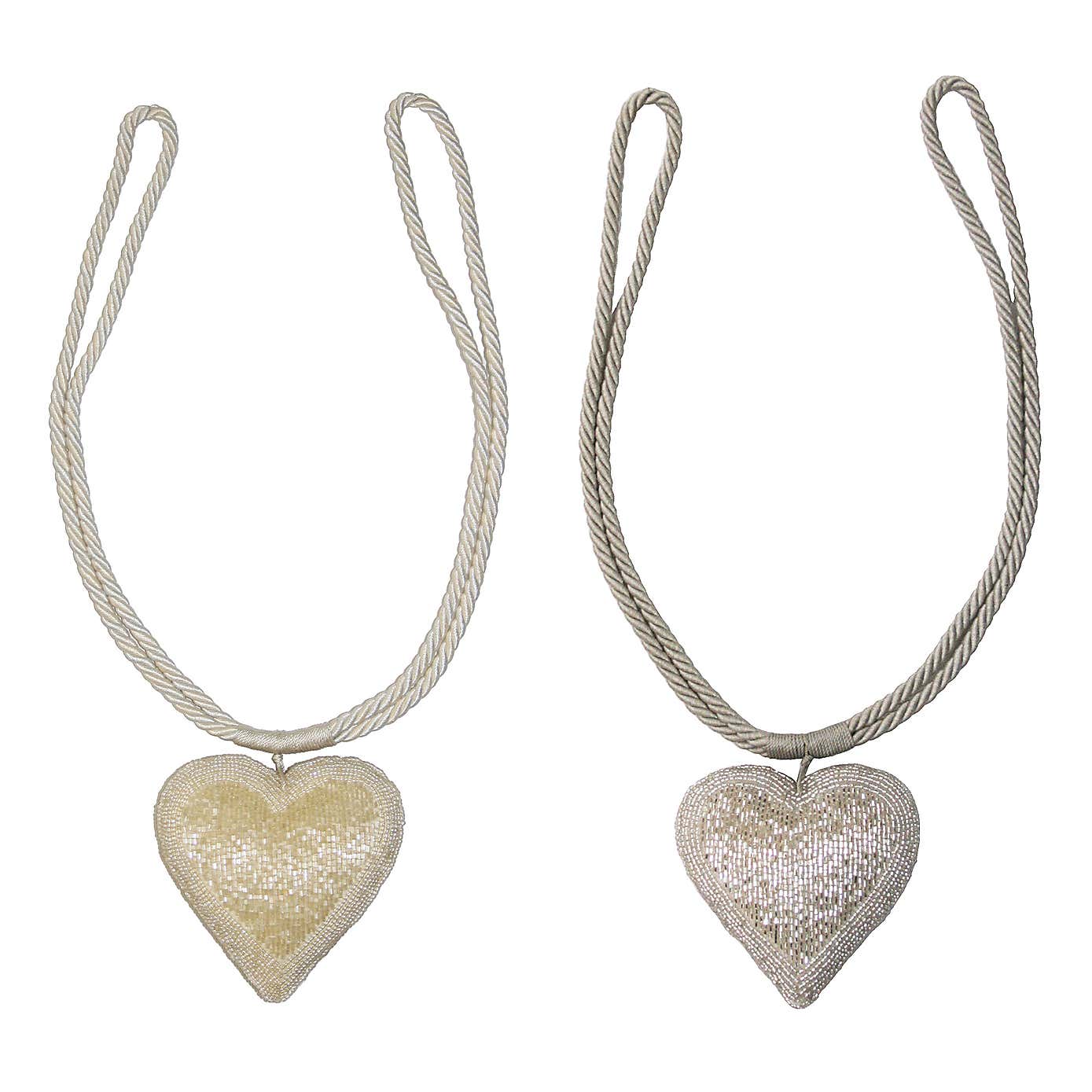 Beaded Heart Tieback