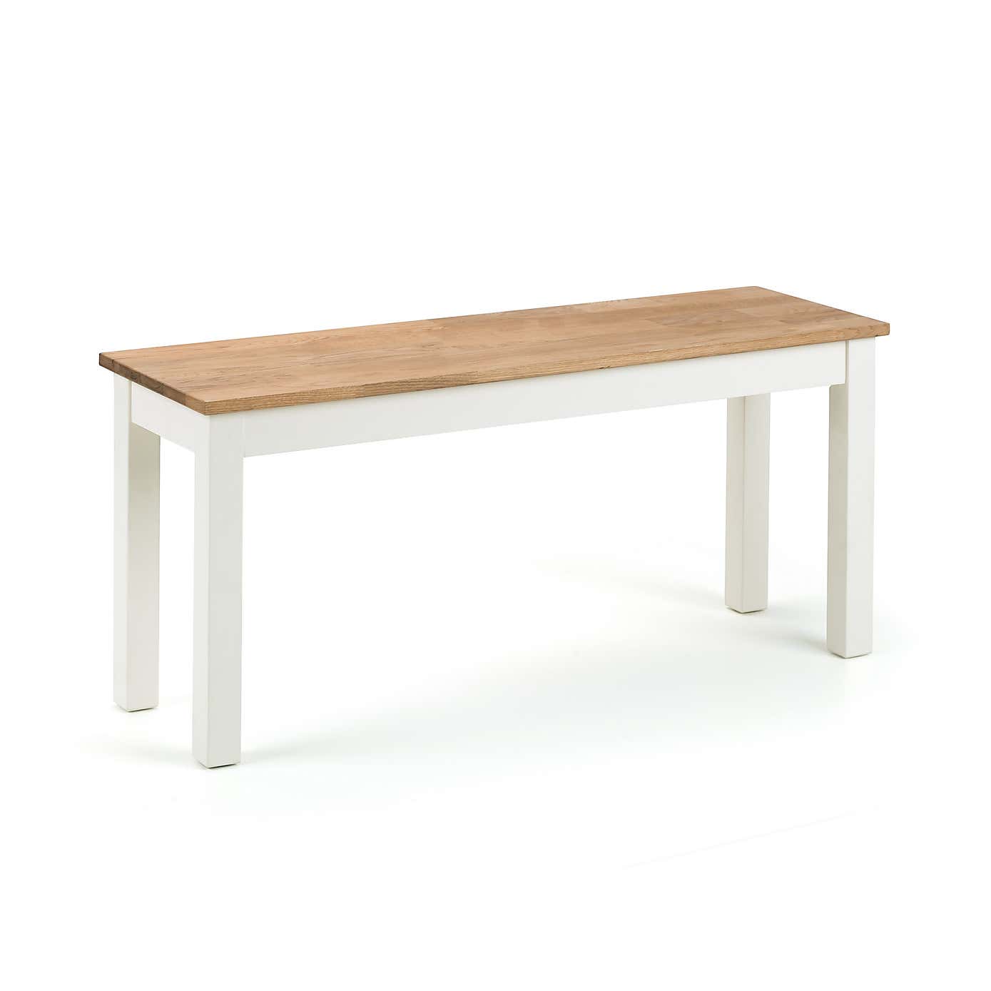 Coxmoor Rectangular Dining Table with 2 Dining Benches Ivory with Oak