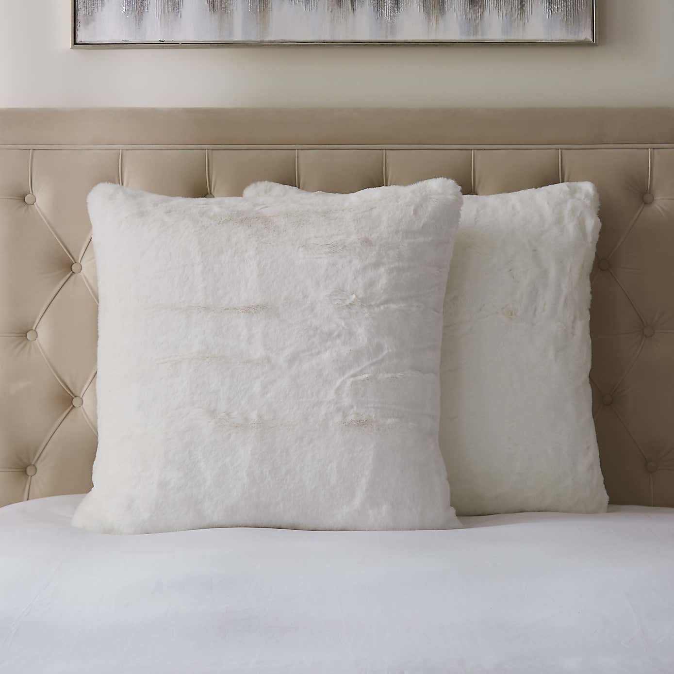 Dorma Purity Faux Fur Grey Continental Cushion