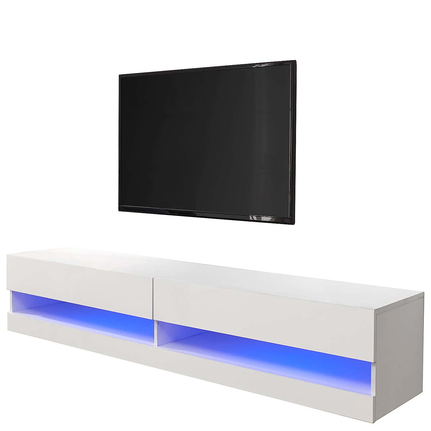 Galicia LED Extra Wide Floating Wall TV Unit for TVs up to 80"