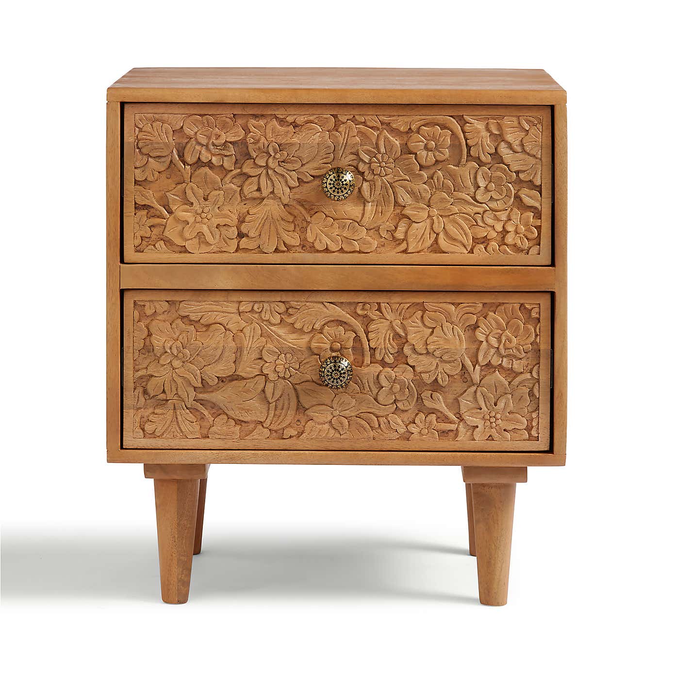 Jules Hand Carved Bedside Table