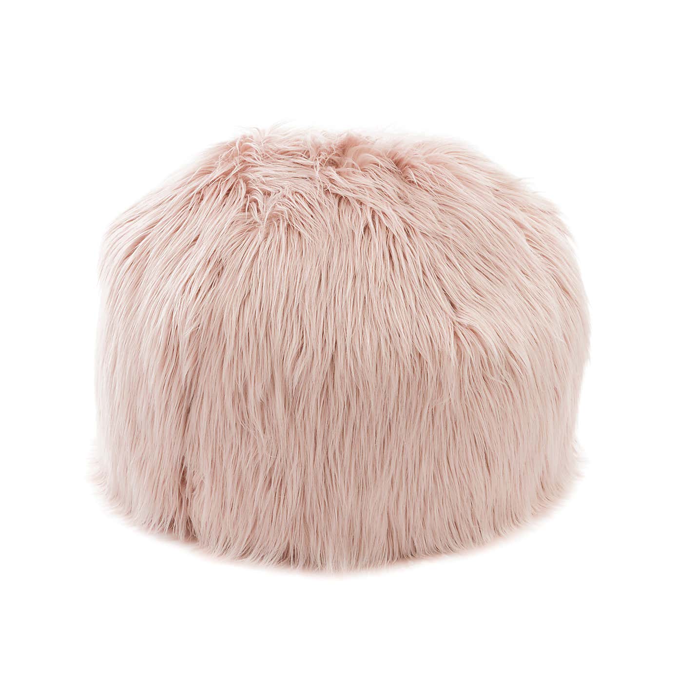Skylar Mongolian Faux Fur Small Lounger - Blush