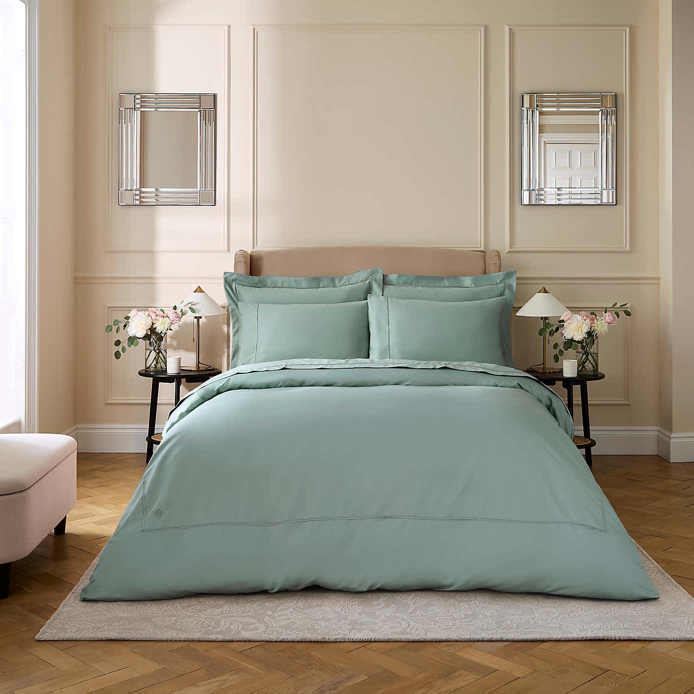 Dorma Egyptian Cotton 1000 Thread Count Silver Oxford Pillowcase