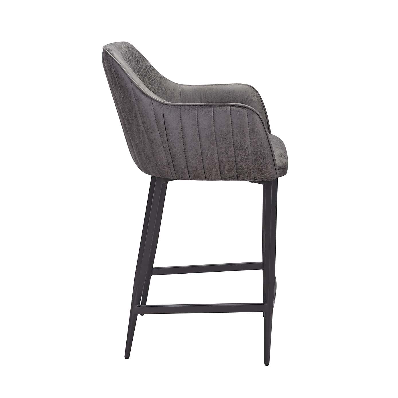 Indus Valley Logan Bar Stool, Faux Leather