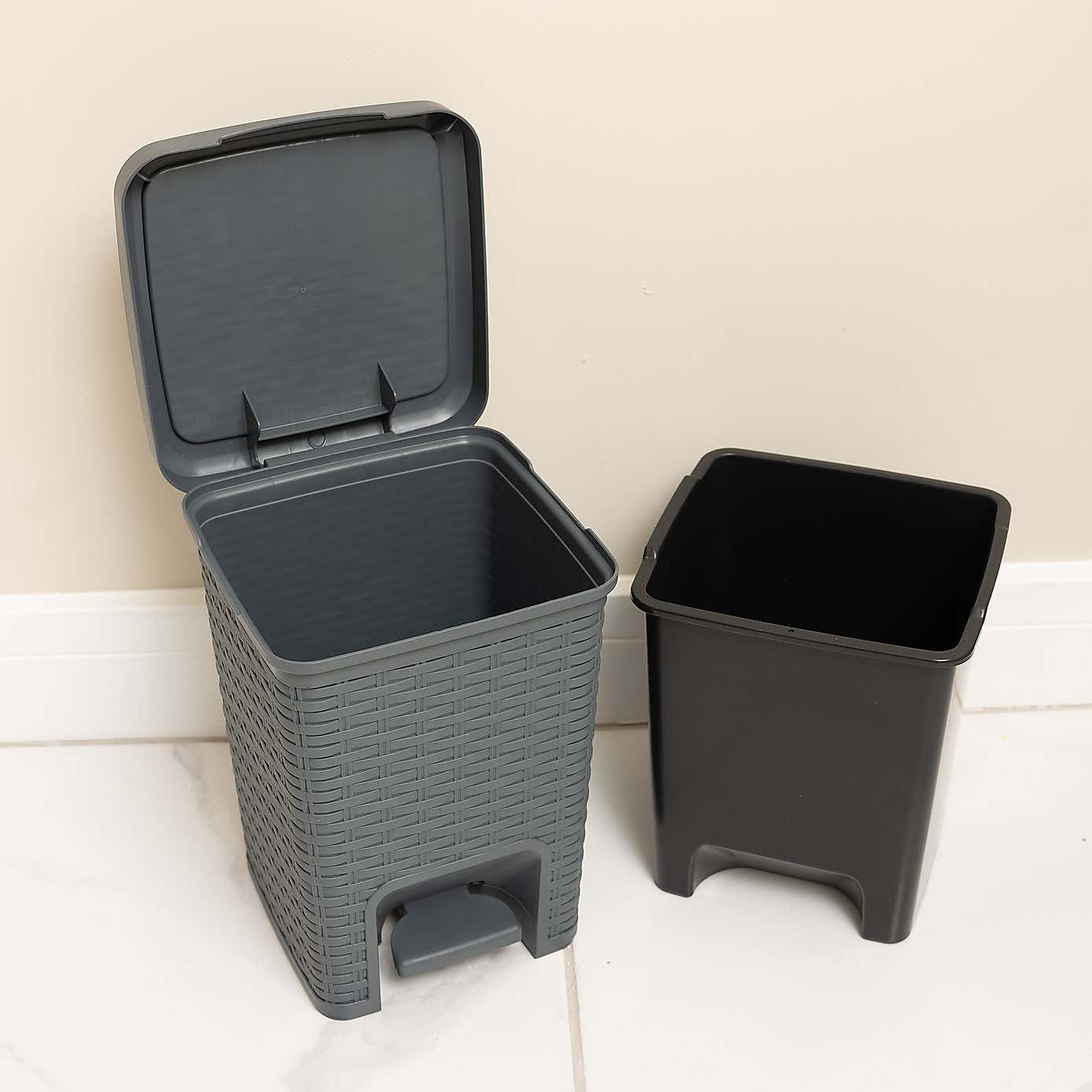 Addis Rattan Charcoal Pedal Bin