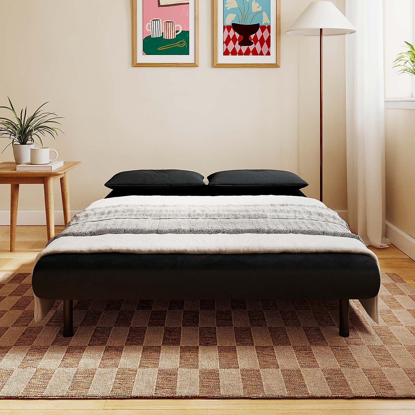 Phoebe Velvet Small Double Sofa Bed