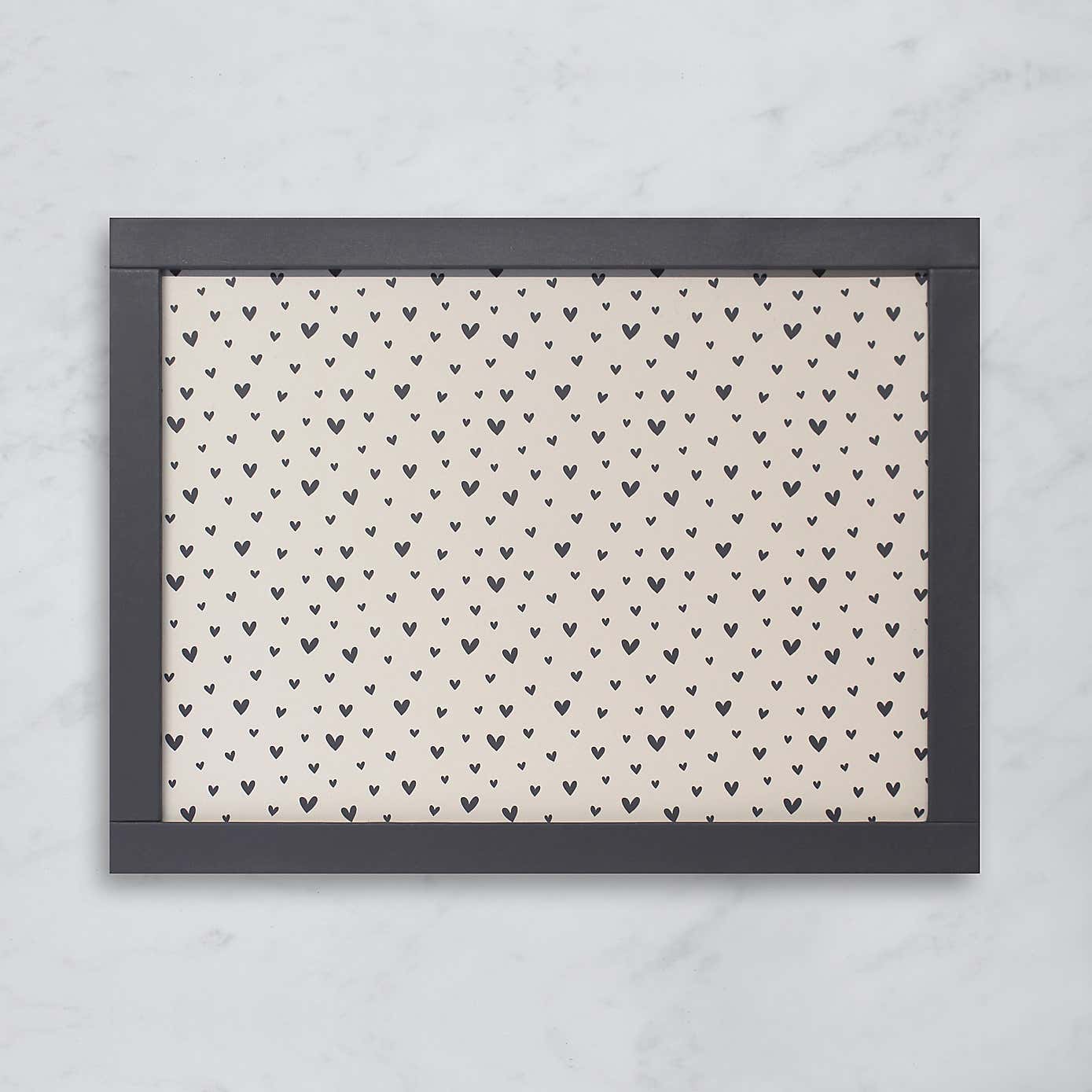 Hearts Black & White Rectanglular Laptray