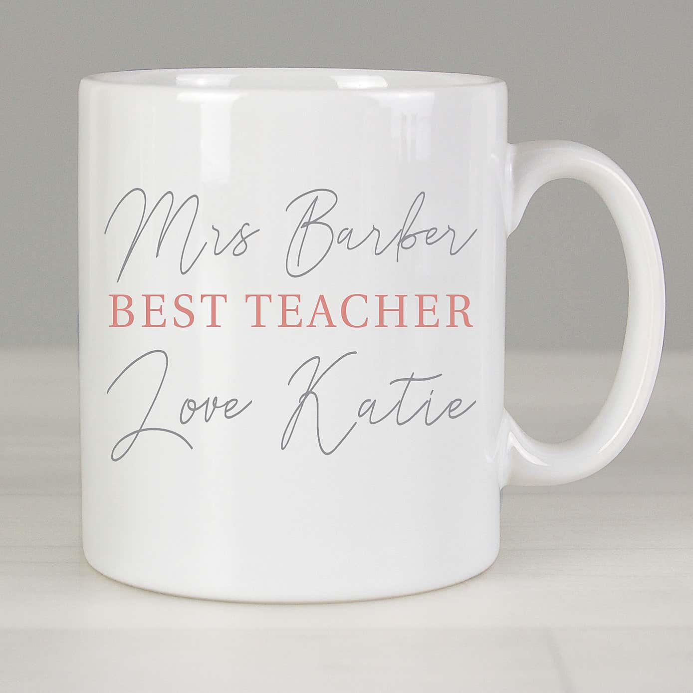 Personalised Grey and Blush Mug