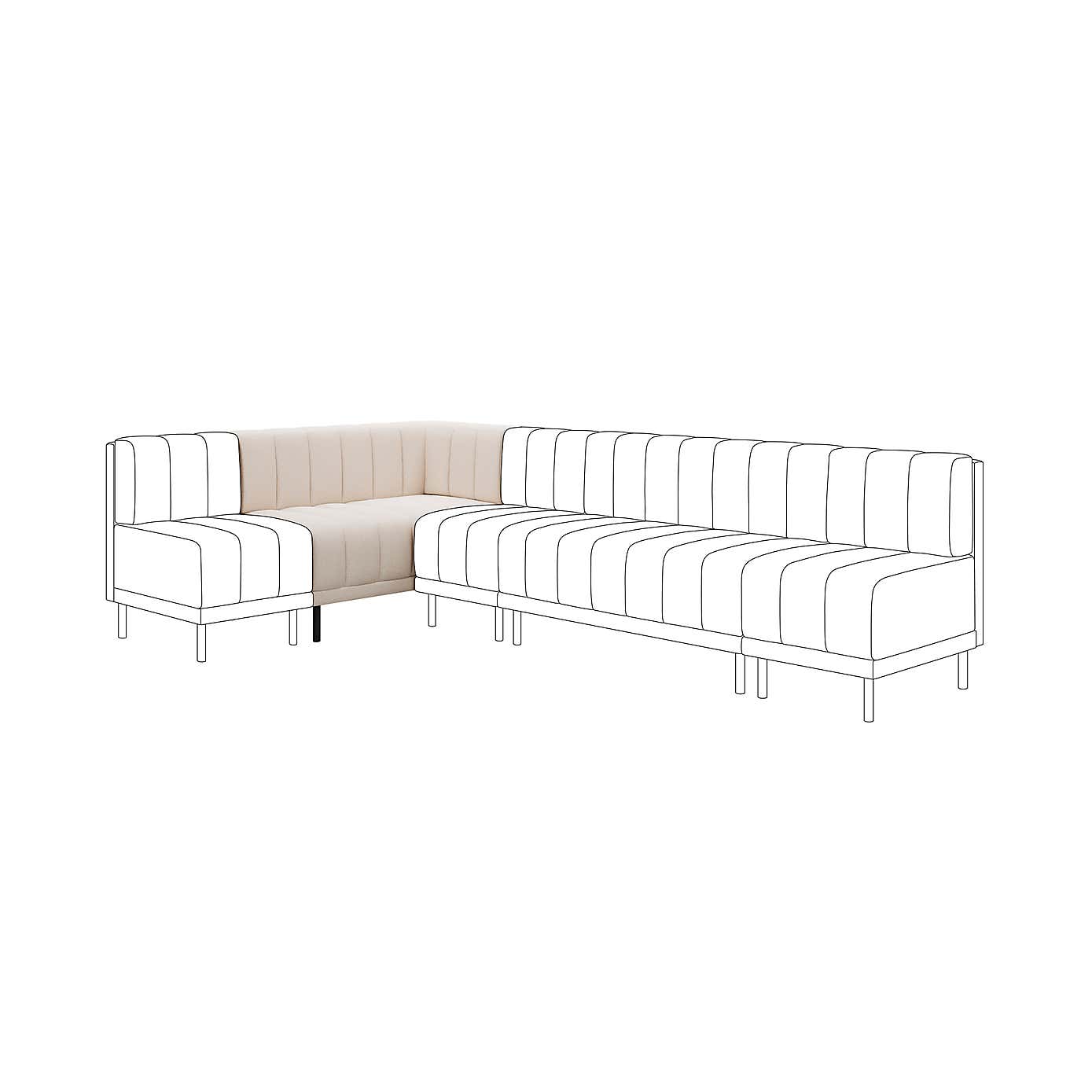 Amali Corner Dining Bench, Textured Weave