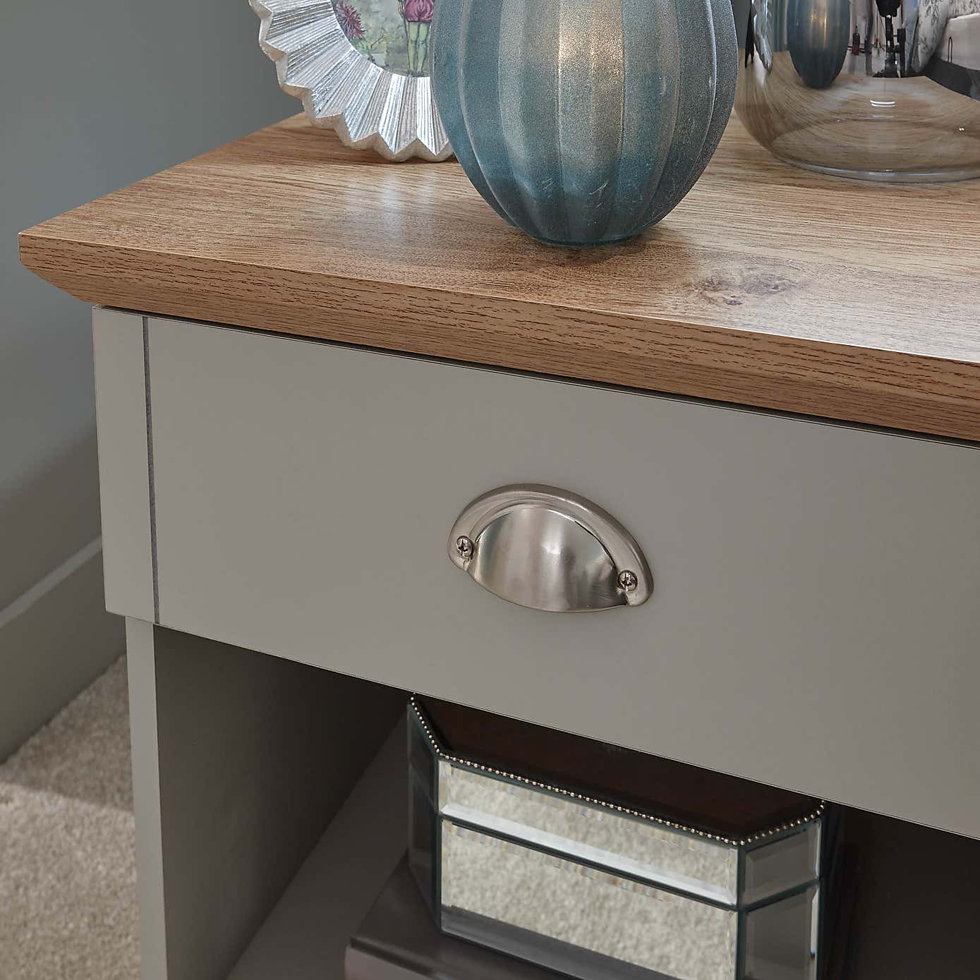 Kendal 1 Drawer Bedside Table, Grey
