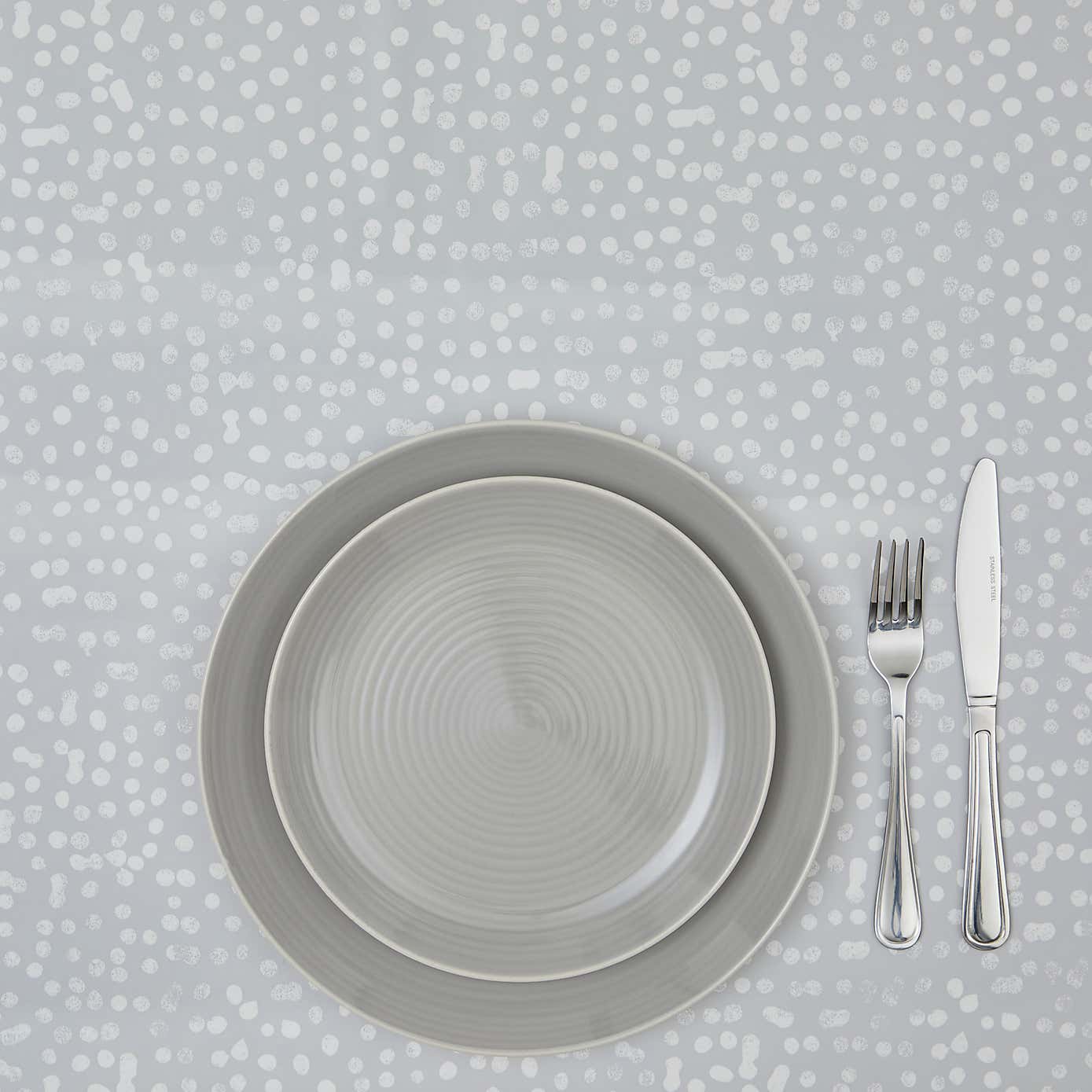 By the Metre Finger Prints Silver PVC