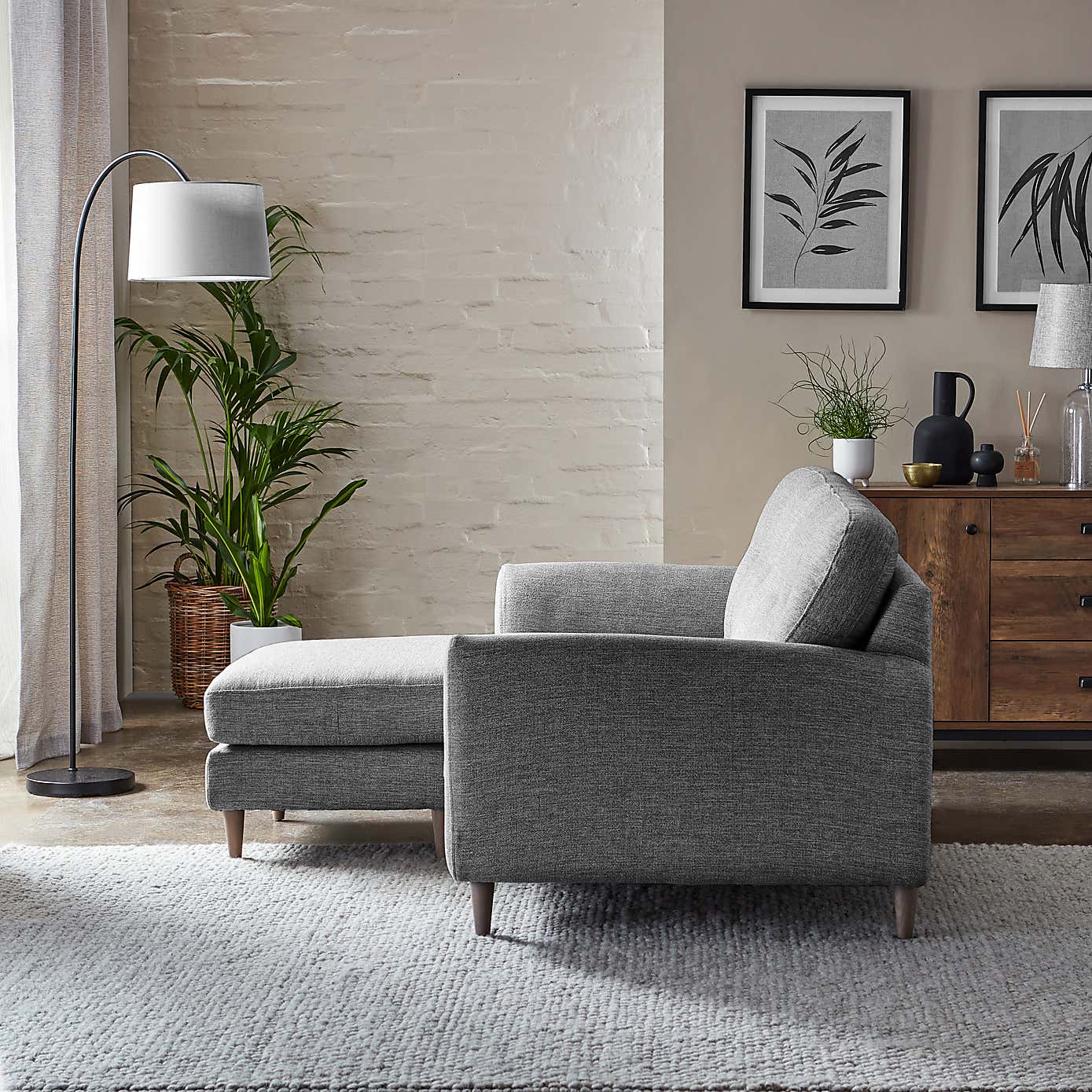 Sven Tonal Weave Corner Chaise Sofa