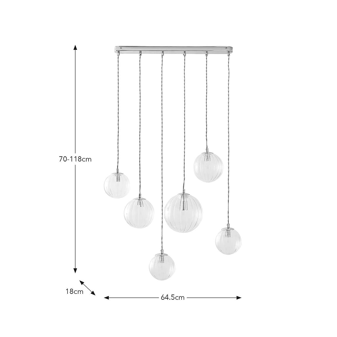 Eli Ribbed 6 Light Cluster Ceiling Light