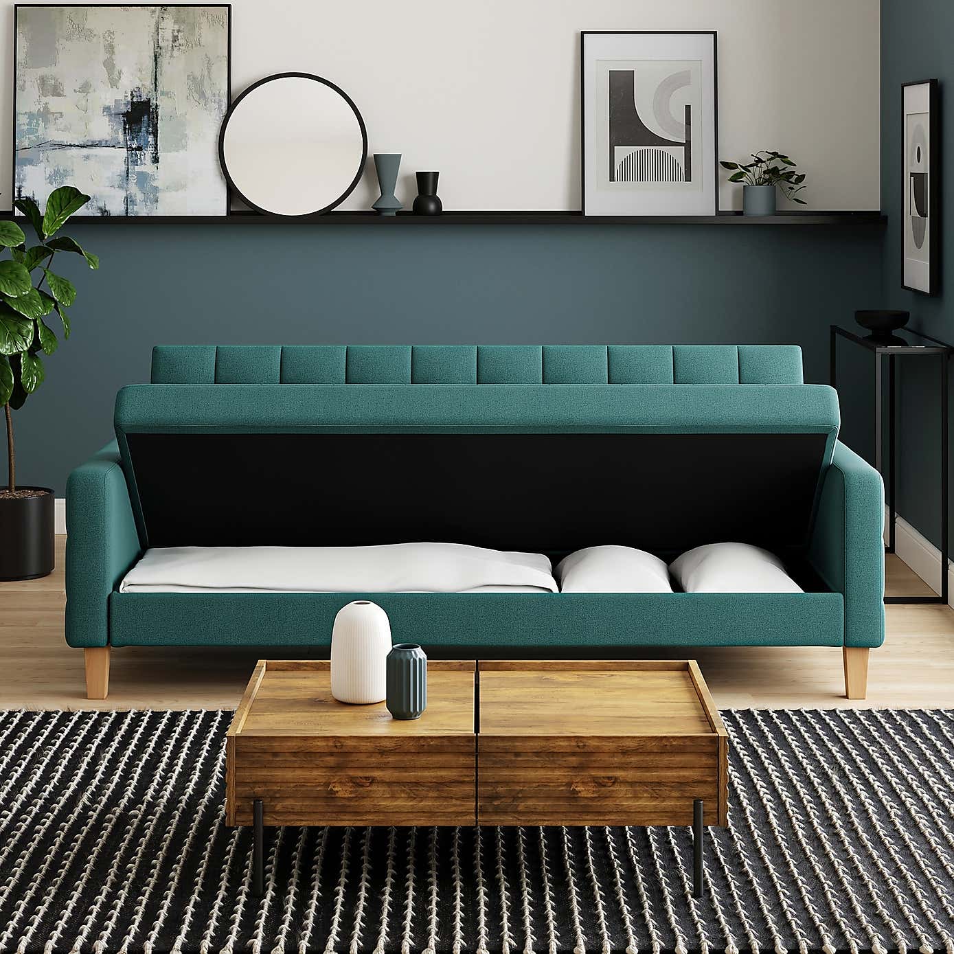 Harlow Storage Double Sofa Bed, Flatweave