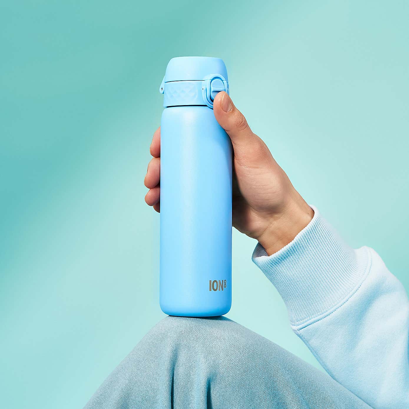 Ion8 Leak Proof Stainless Steel Slim Water Bottle, 600ml