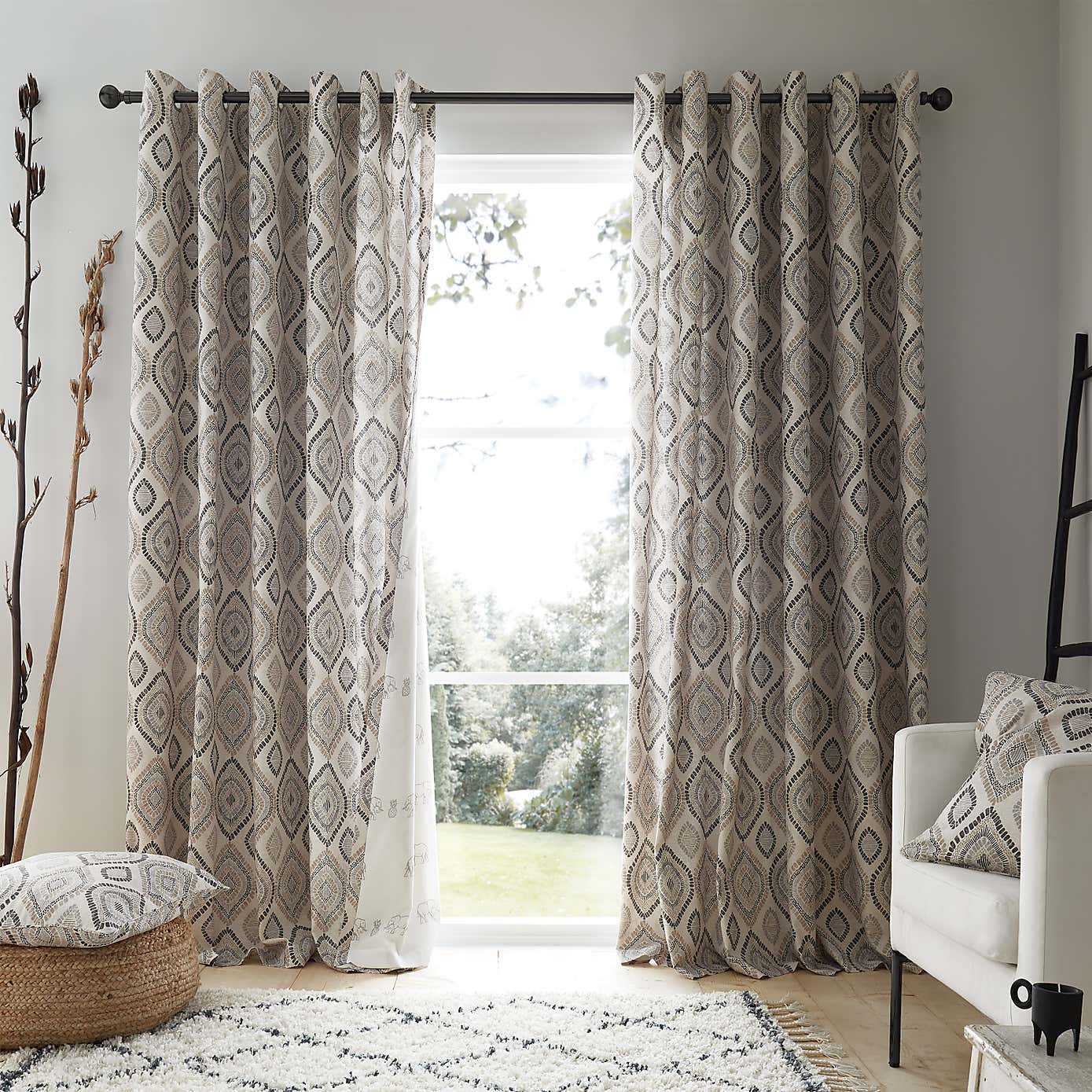 Pineapple Elephant Ziri Eyelet Curtains