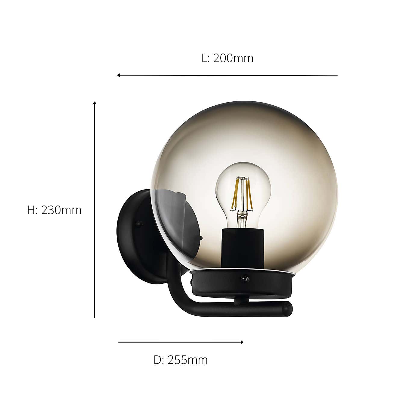 EGLO Taverna Indoor Outdoor Globe Wall Light