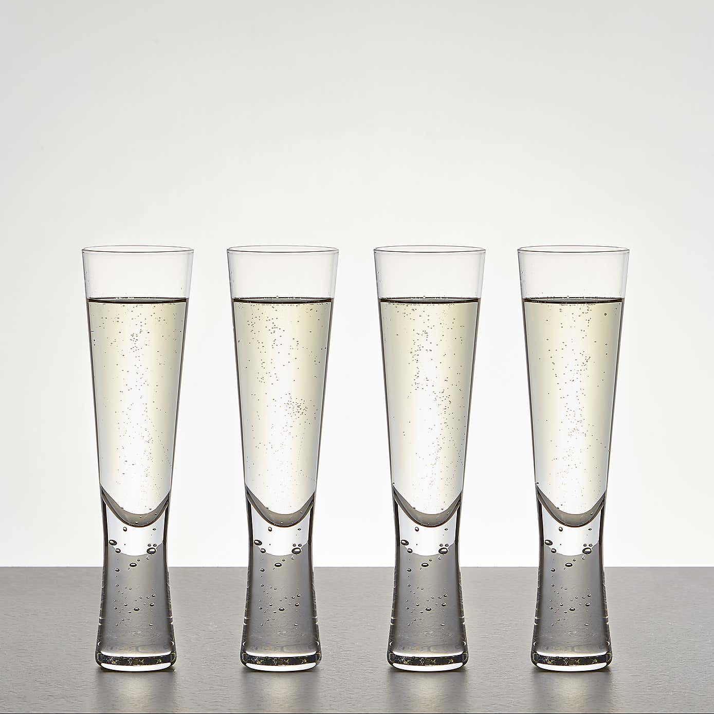 Set of 4 Hotel Bubble Stem Flute Glasses