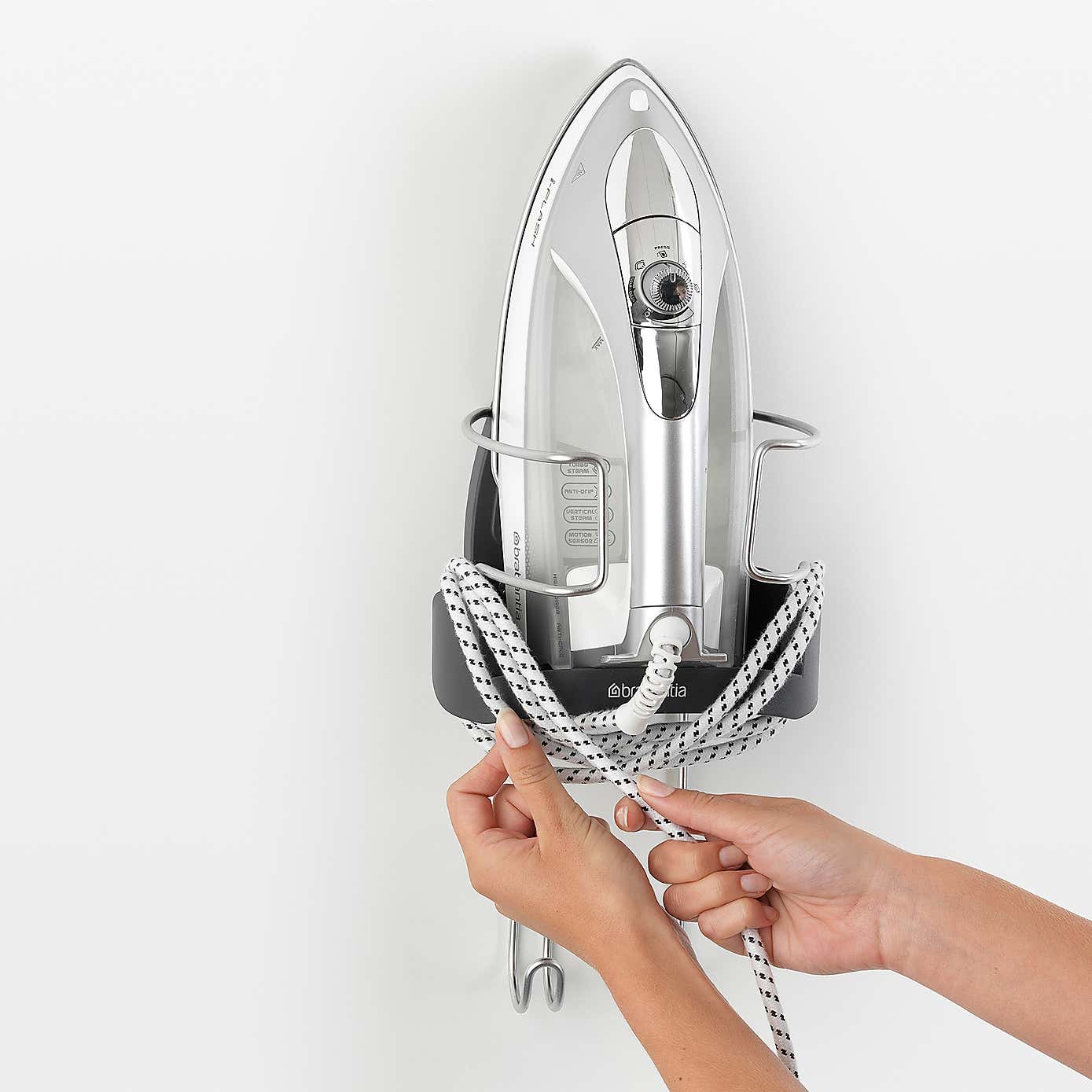 Brabantia Ironing Board Hanger and Iron Store in Black