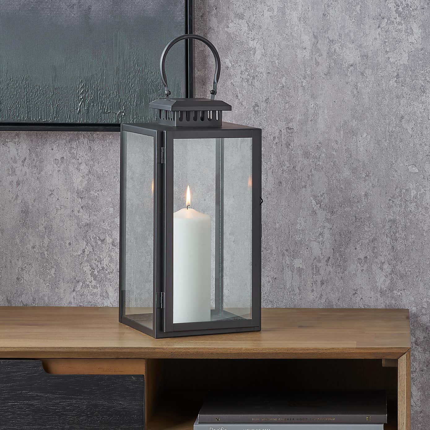 Metal & Glass Rectangular Lantern