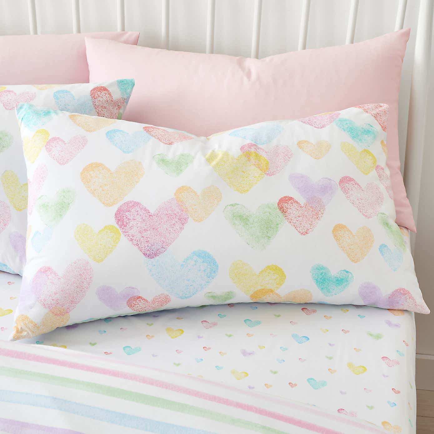 Rainbow Hearts Duvet Cover and Pillowcase Set