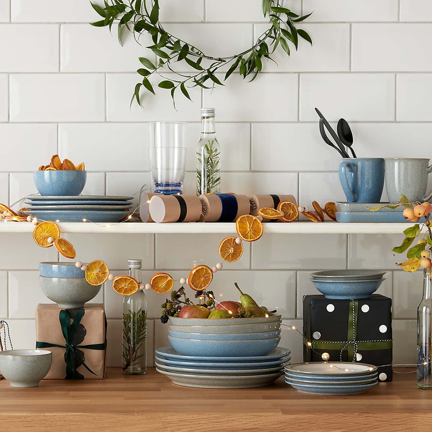 Denby Elements Grey 12 Piece Dinner Set