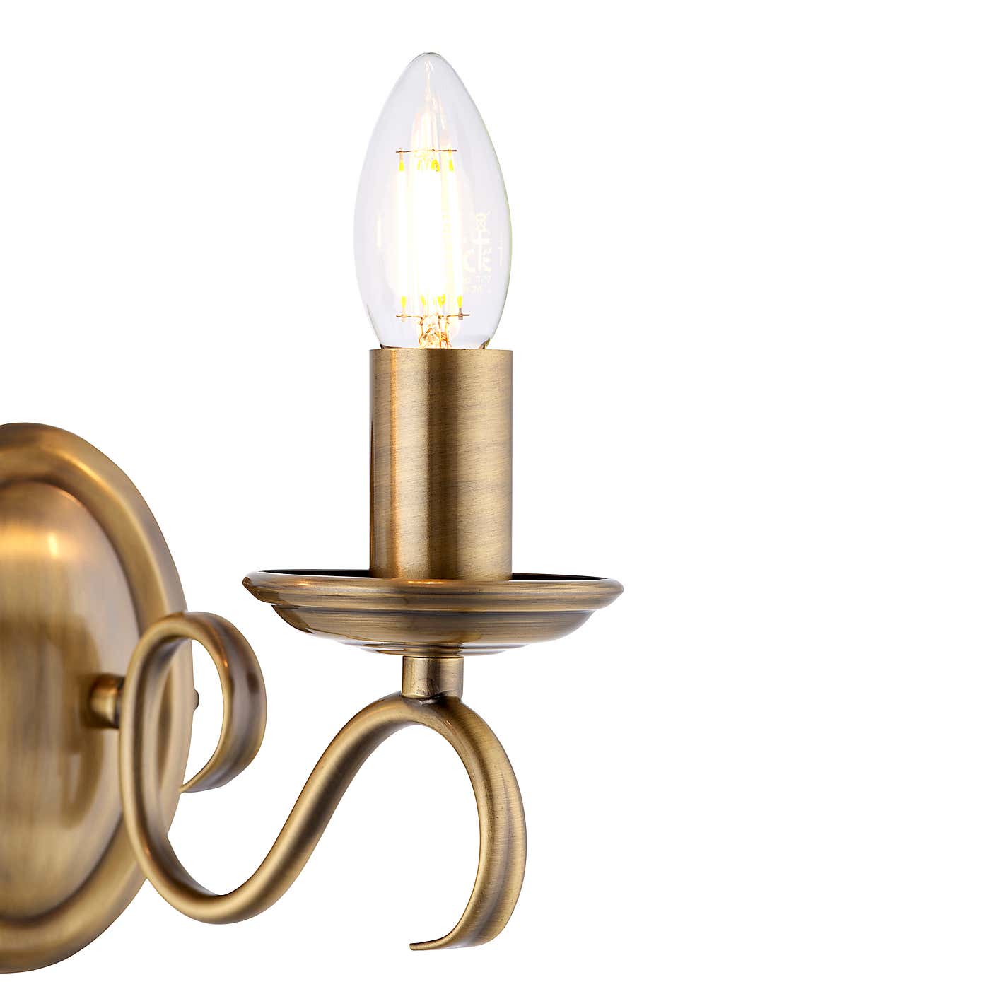 Vogue Bernice 2 Light Wall Light Antique Brass