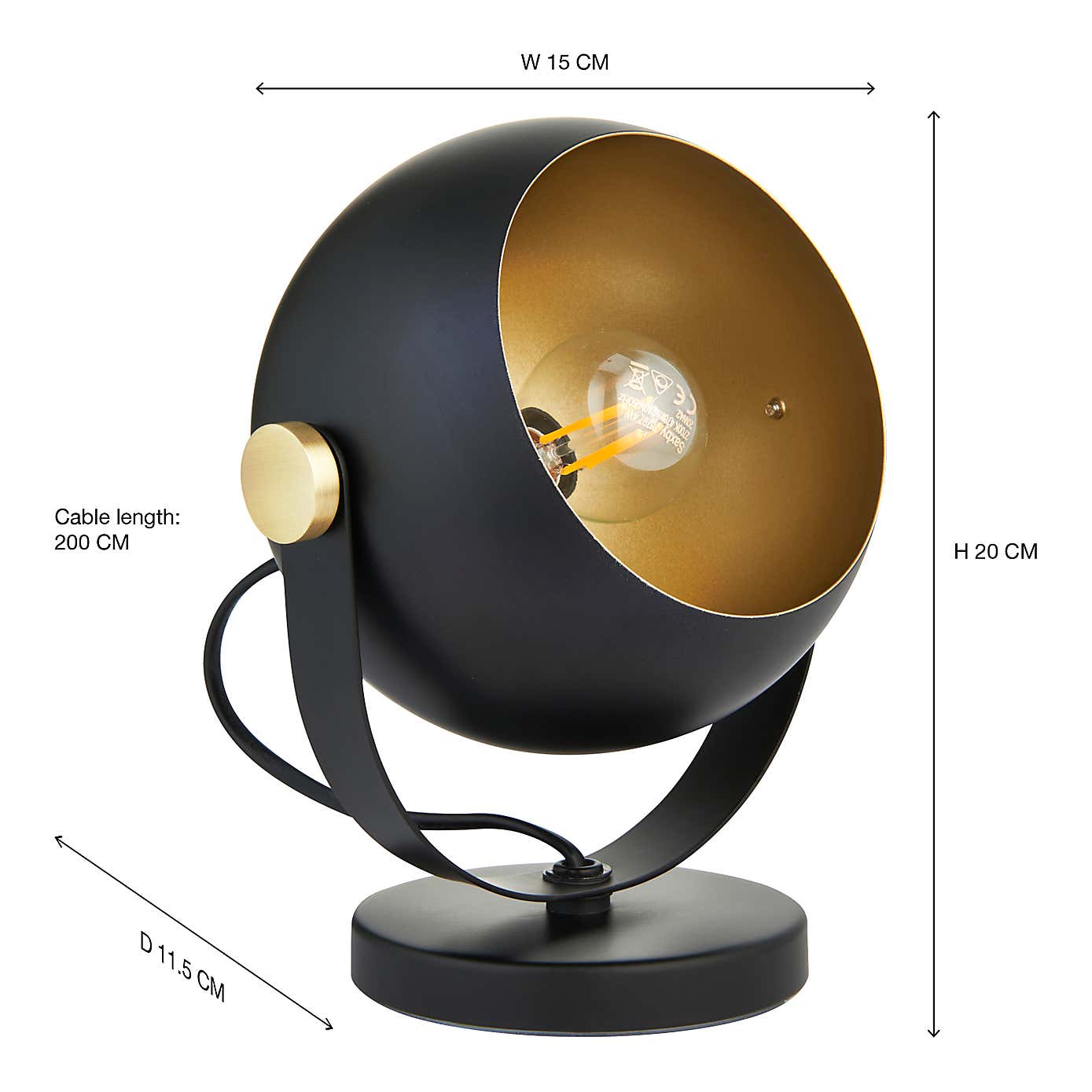 Elements Olympya Adjustable Table Wall Light