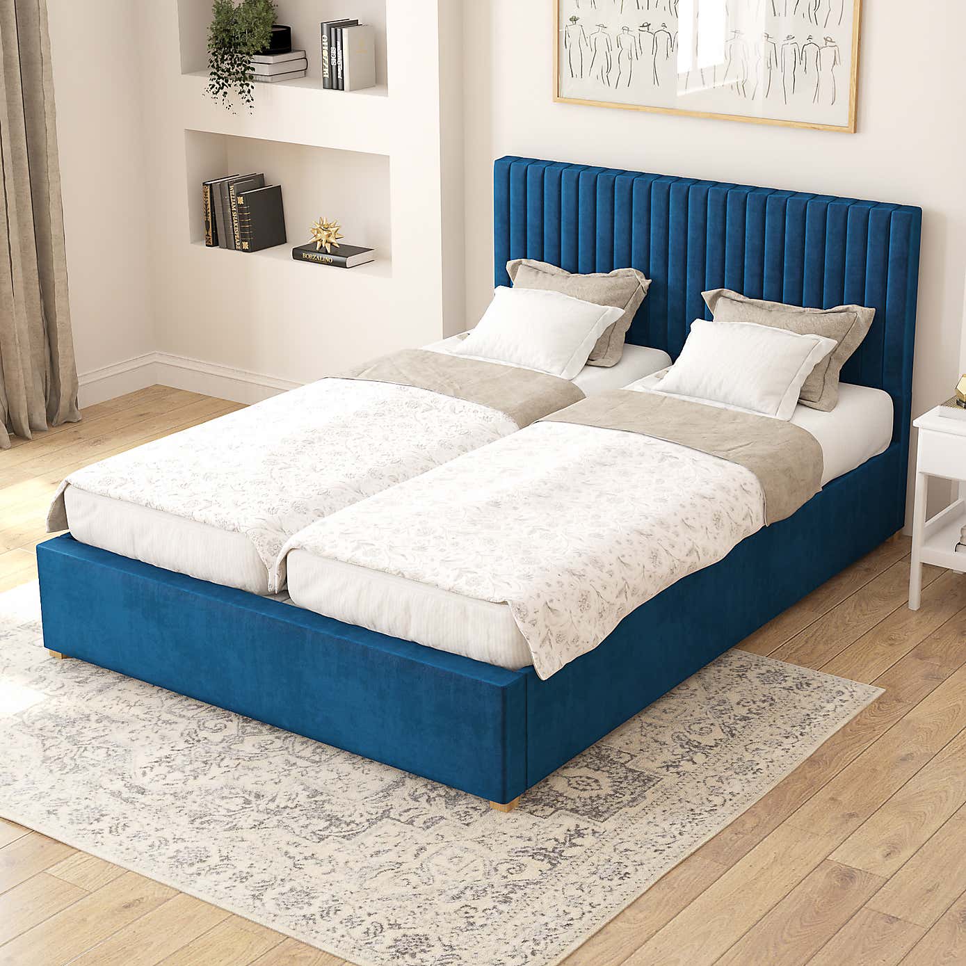 Grant Plush Velvet Adjustable Bed
