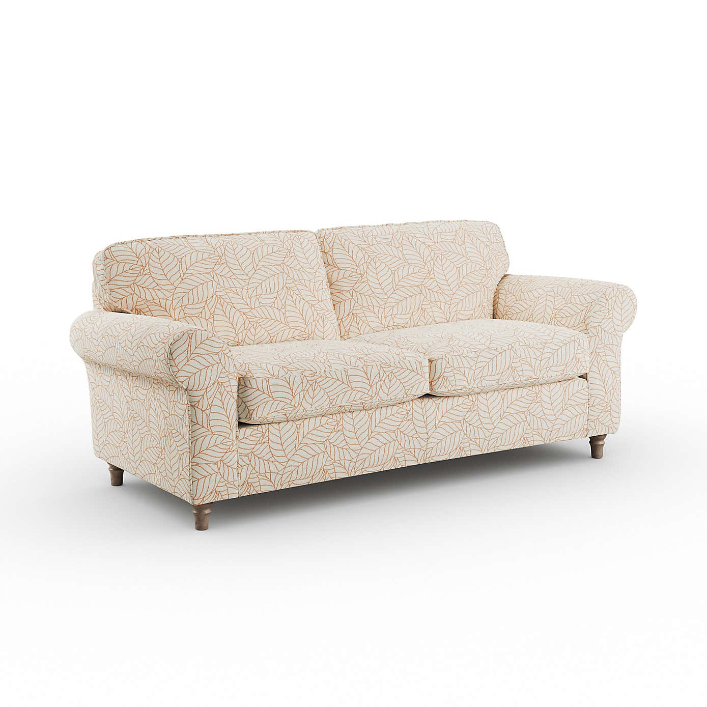 Flori 3 Seater Sofa, Leaf Print Fabric
