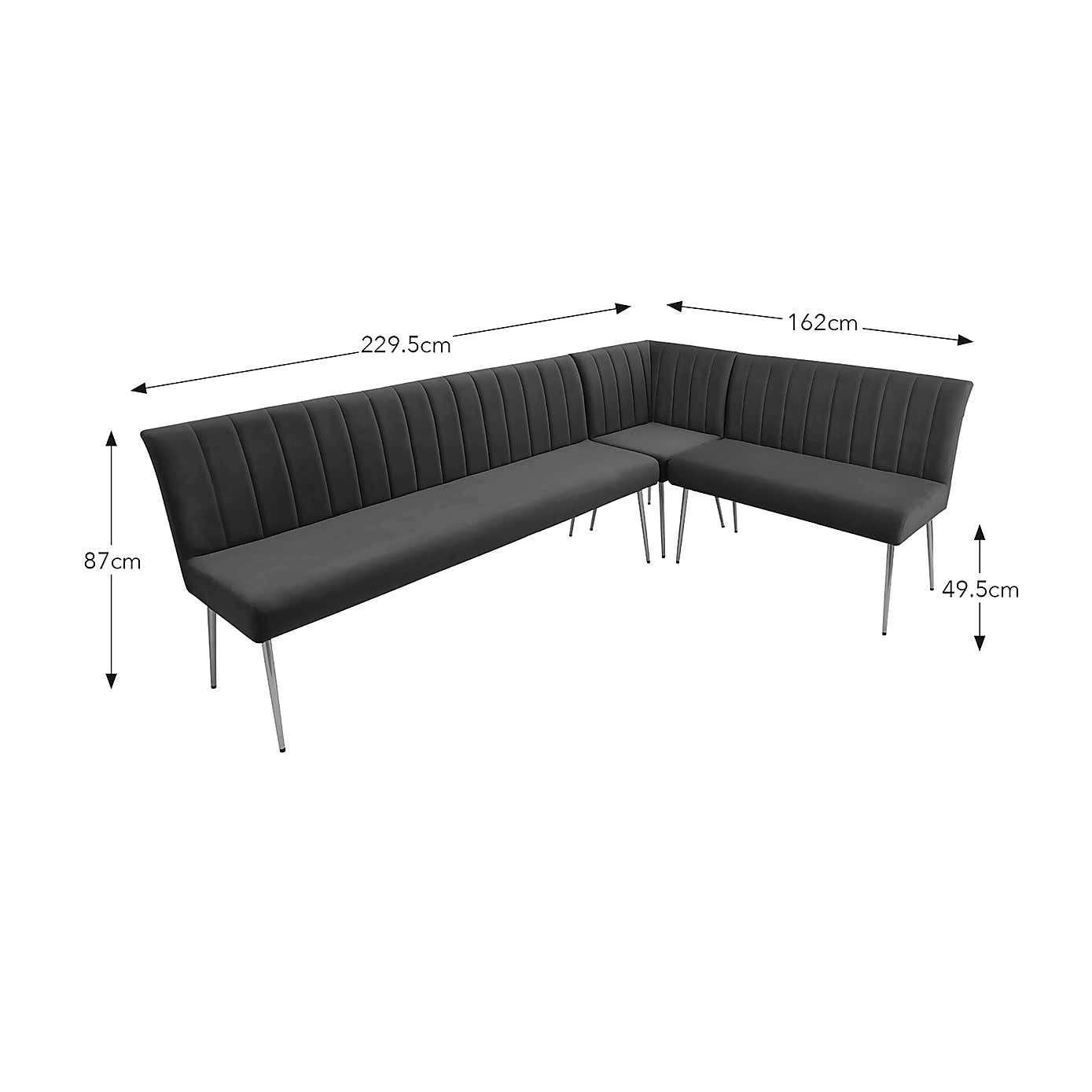 Kendall Velvet Corner Bench