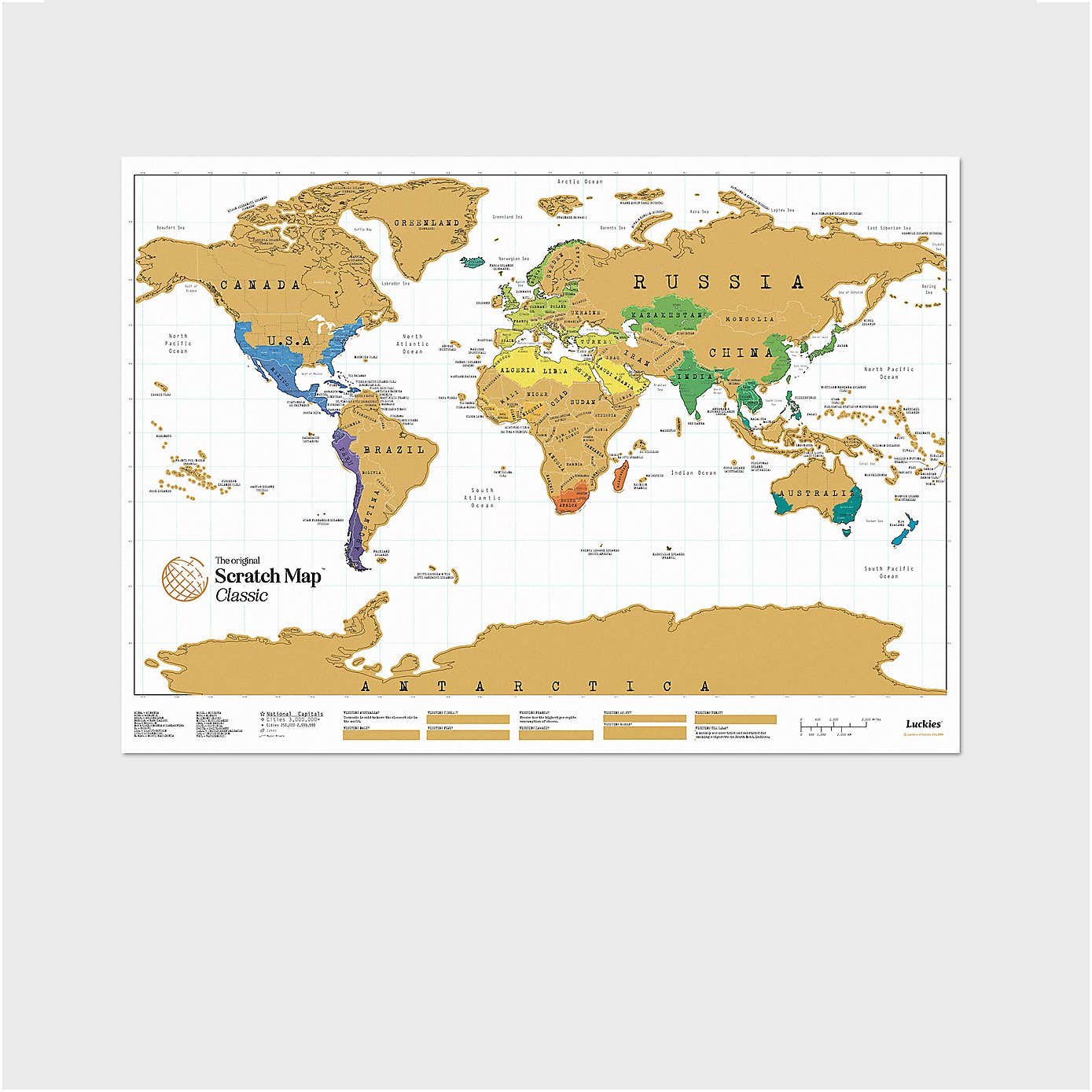Luckies Large Classic Scratch Map