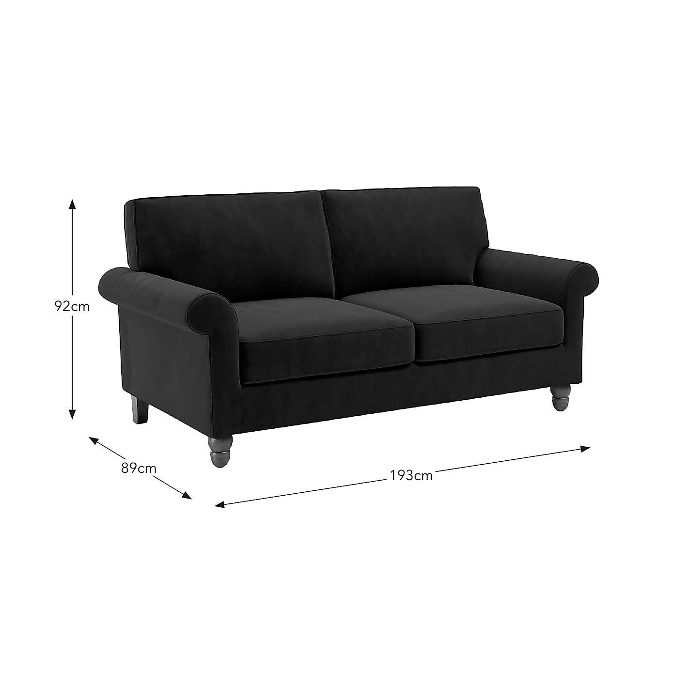 Bettie Velvet 3 Seater Double Sofa Bed