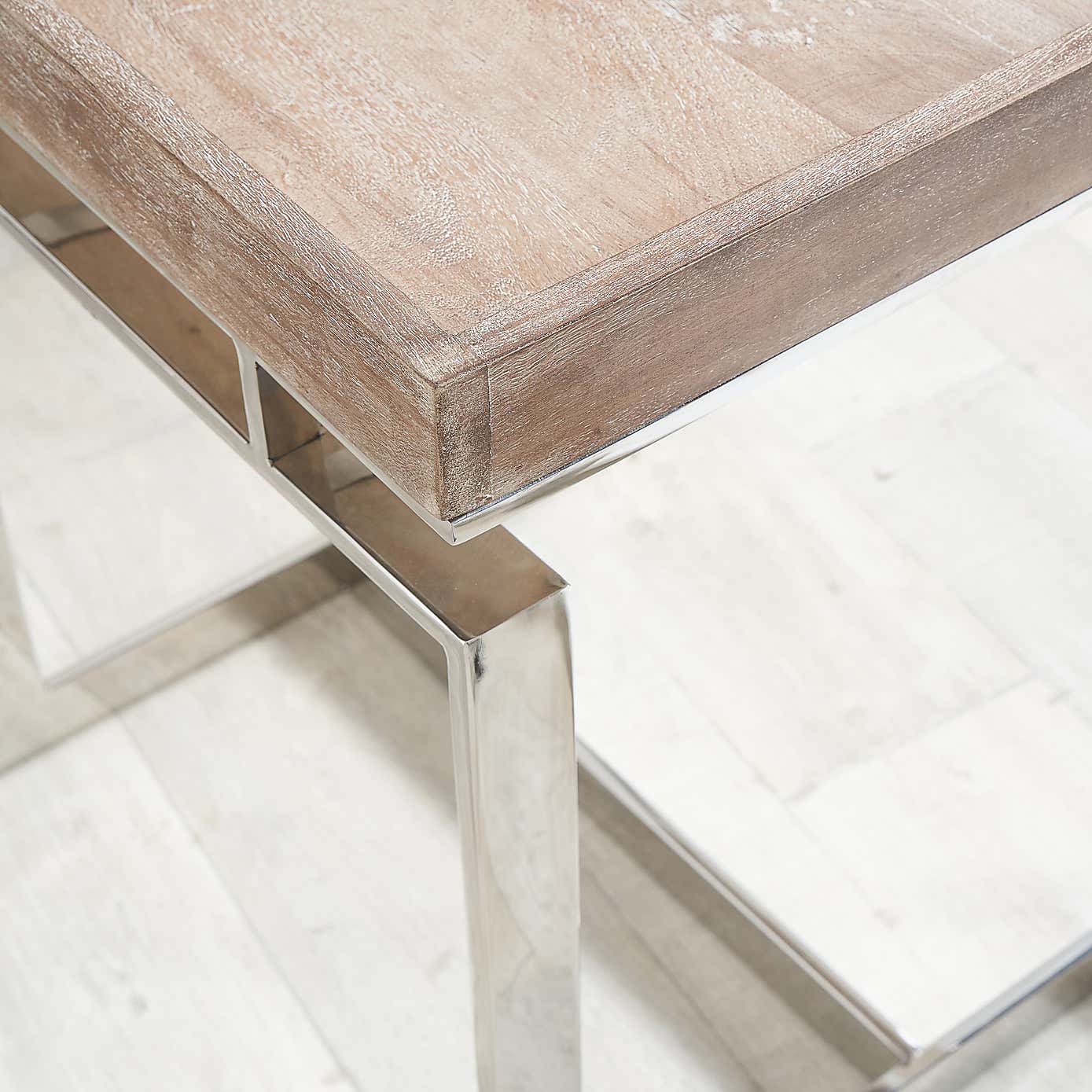 Evelyn Natural Antique Side Table, Mango Wood