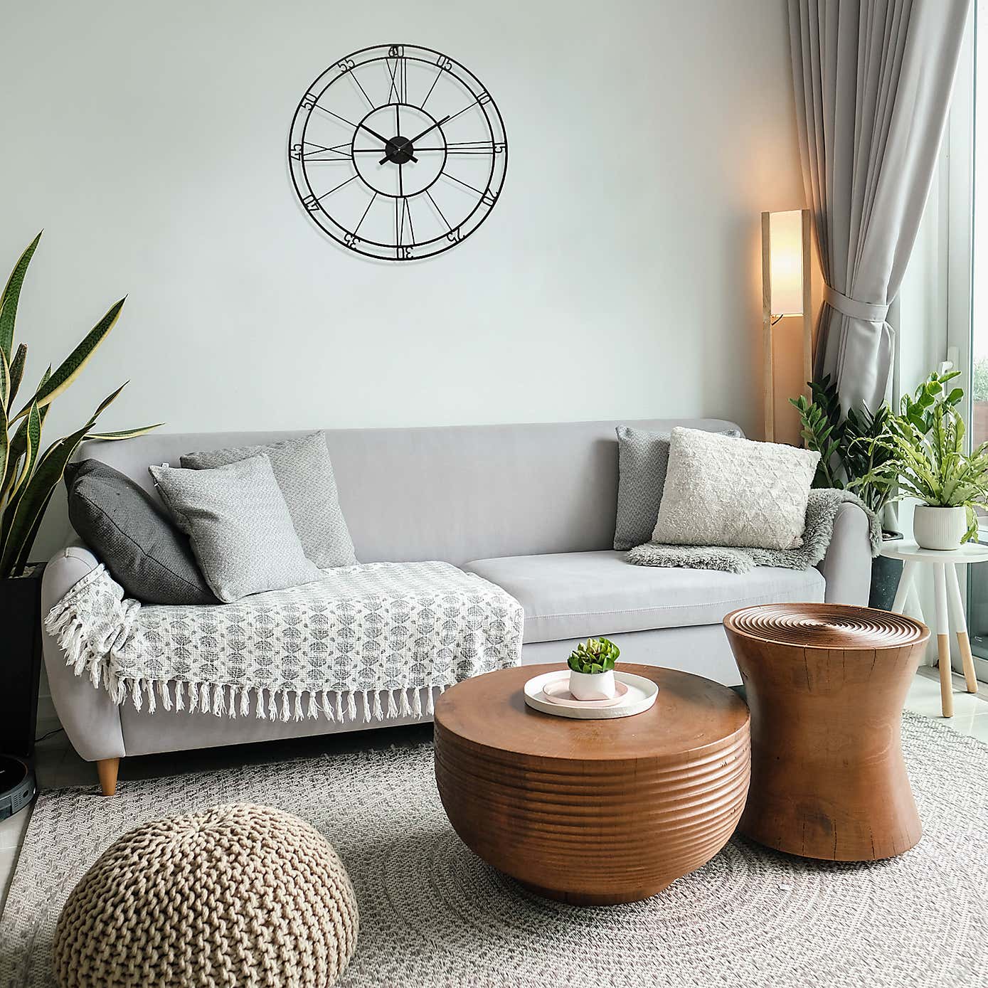 Hometime Black Metal Skeleton Wall Clock