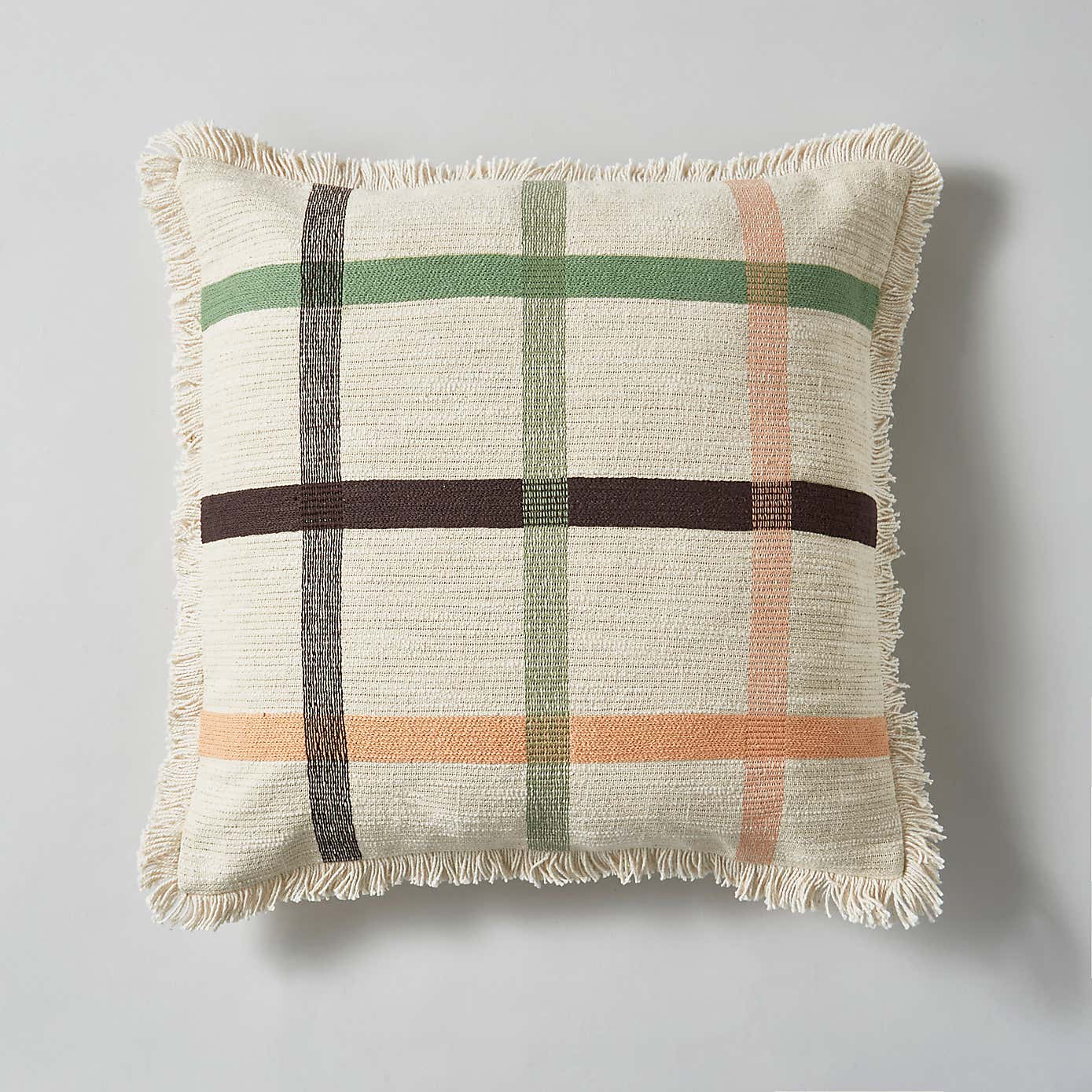 Woven Check Cotton Square Cushion
