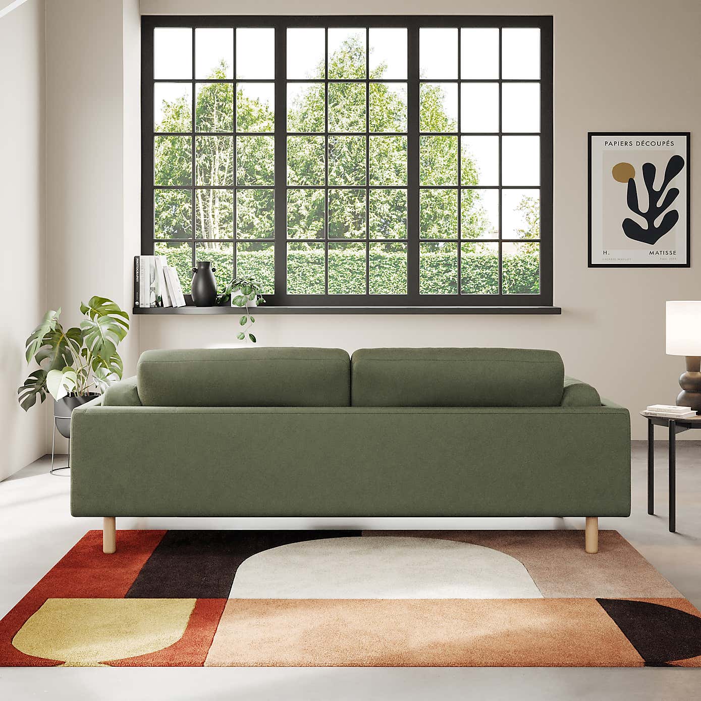 Newton Matte Plush Velvet 4 Seater Sofa