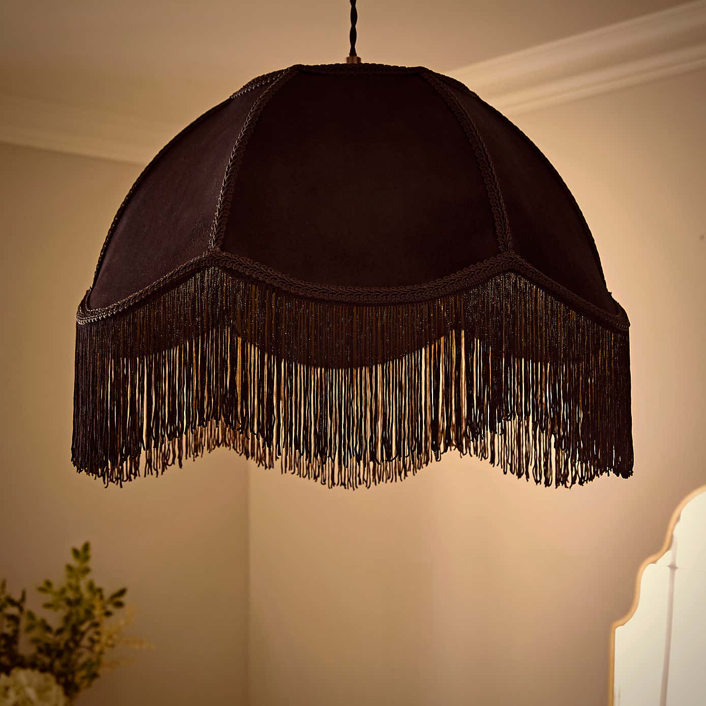 Carmona Fringed Velvet Lamp Shade