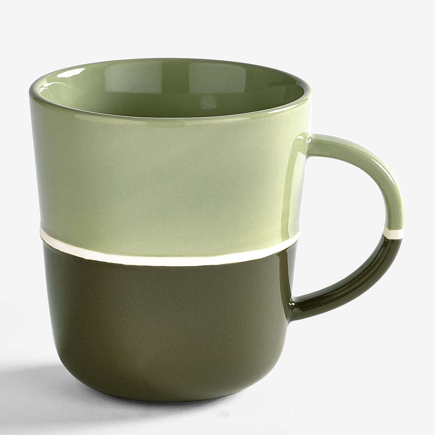 PurerHome Set of 2 Grass Green Fine China Big Brew Mugs