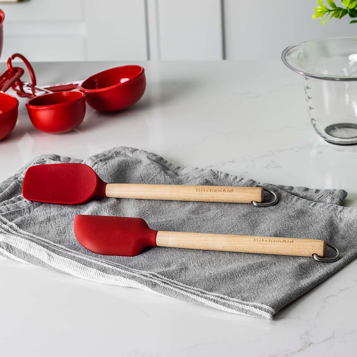 KitchenAid Set of 2 Silicone Mini Birchwood Spatulas