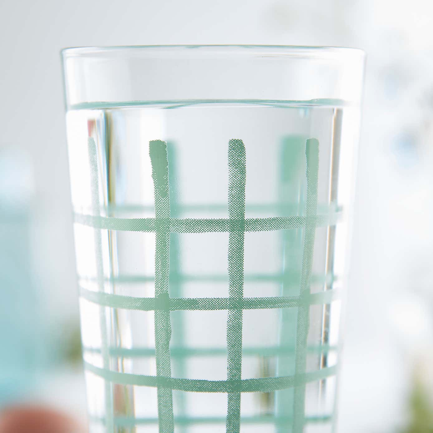 Checked Decal Highball Glass