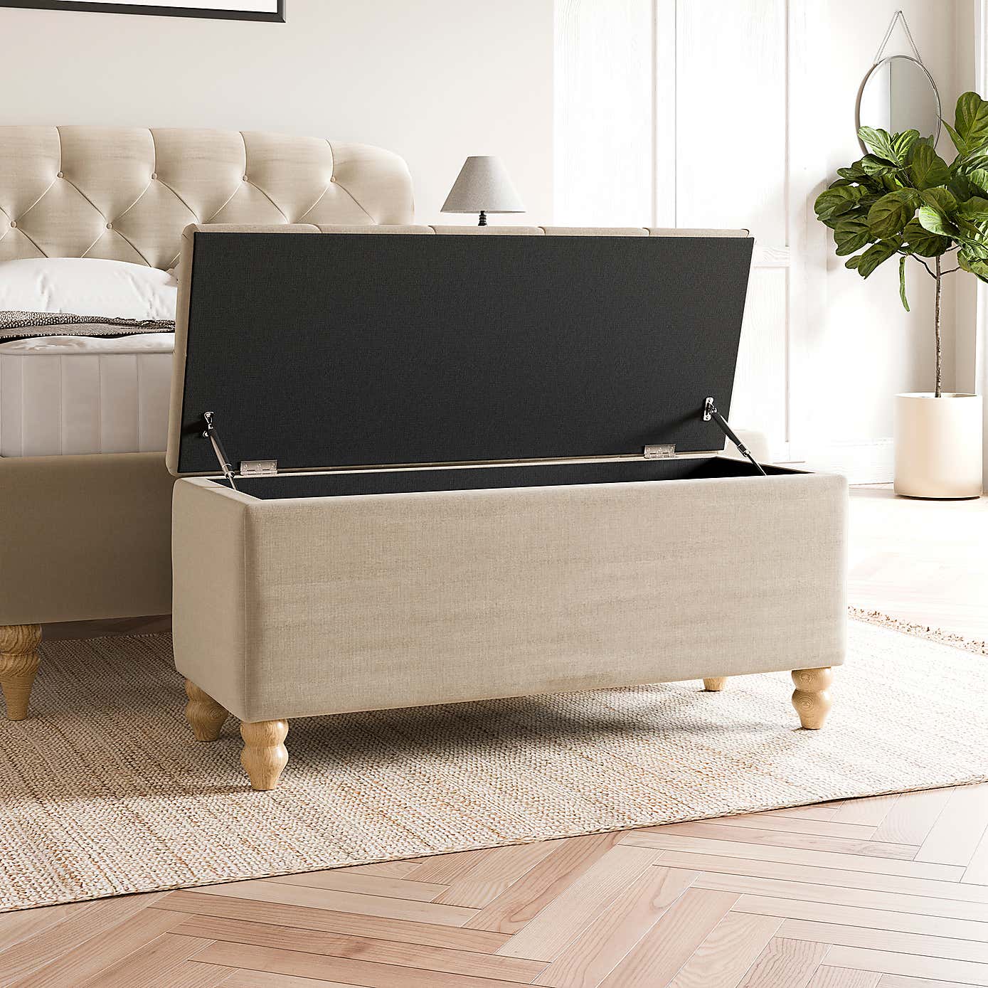 Arriana Velvet End of Bed Ottoman